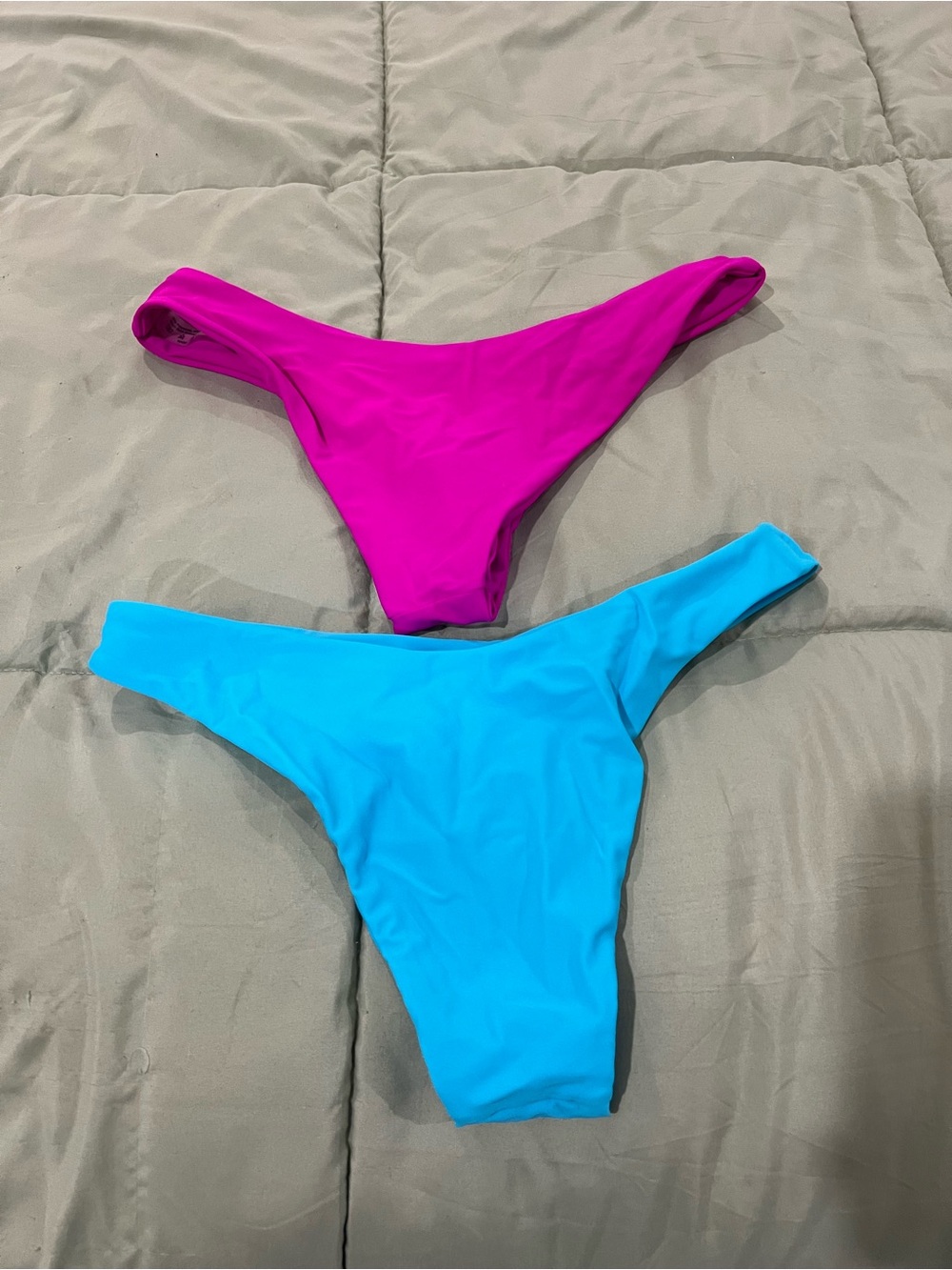 SHEIN Bright Pink & Turquoise Bikini Bottoms
